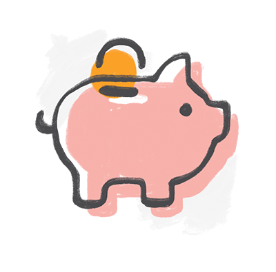 Illustration of a piggy bank.